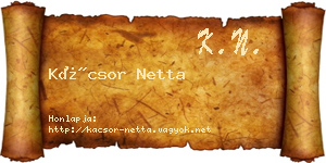 Kácsor Netta névjegykártya